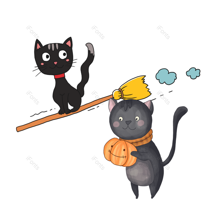 装饰图片,卡通元素,猫咪PNG,南瓜免抠素材